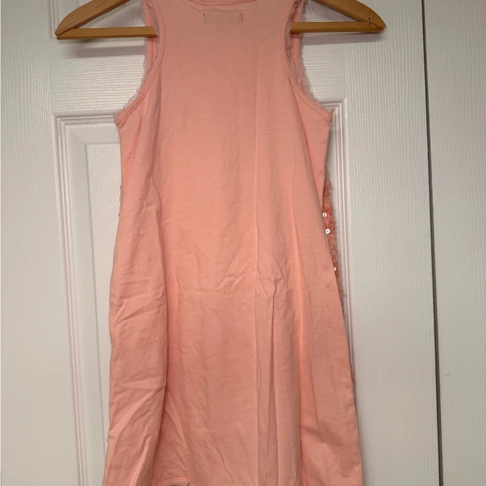 Gap Kids Peach Colored Sequin Dress Size 8 Y2K Sleeveless Party 2000s EUC Summer